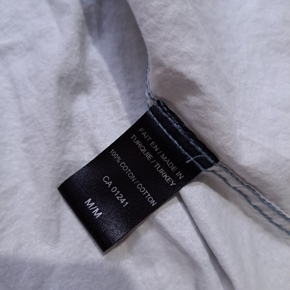 LE 31 | simons metallic blue women's short sleeve button up shirt - Picture 10 of 10